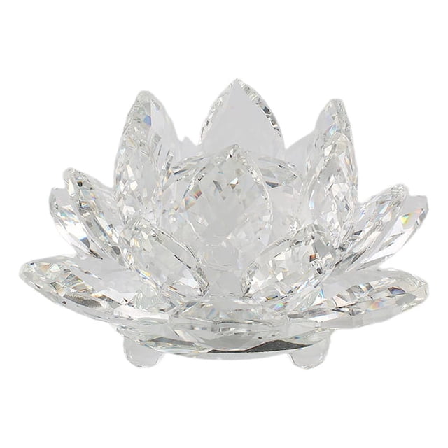 Advancent Flor de loto de cristal Piedras naturales Pisapapeles Feng Shui Esfera Cristales Flores Adornos Estatuillas Recuerdos Type3 NO3