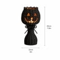 thumbnail image 3 of QLUEWX Halloween Glowing Woven Pumpkin Candle Holder, 7.8" Black Rattan Woven Pumpkin Tea Light Candle Holder with LED Candle, Fall Farmhouse Table Centerpieces for Thanksgiving Halloween Party, 3 of 8