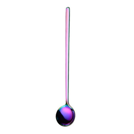 

Tiyuyo Long Handle Spoon Stainless Steel Coffee Scoop Dessert Teaspoon (Colorful)