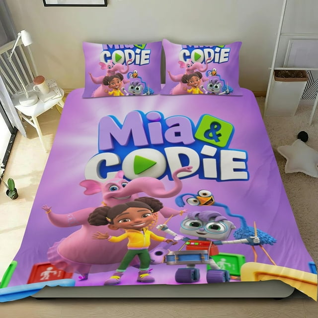 Mia y Codie Conjunto de sábanas temático, trío de piezas, cómodo y amigable con la piel, diseño único, regalo de decoración para el hogar para familiares, amigos y fans,140cm *210cm