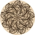 thumbnail image 1 of Ahgly Company Indoor Round Patterned Saddle Brown Area Rugs, 6' Round, 1 of 6