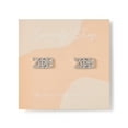 thumbnail image 2 of Zeta Phi Beta Stud Earrings Cubic Zirconia Stone White Gold, 2 of 2