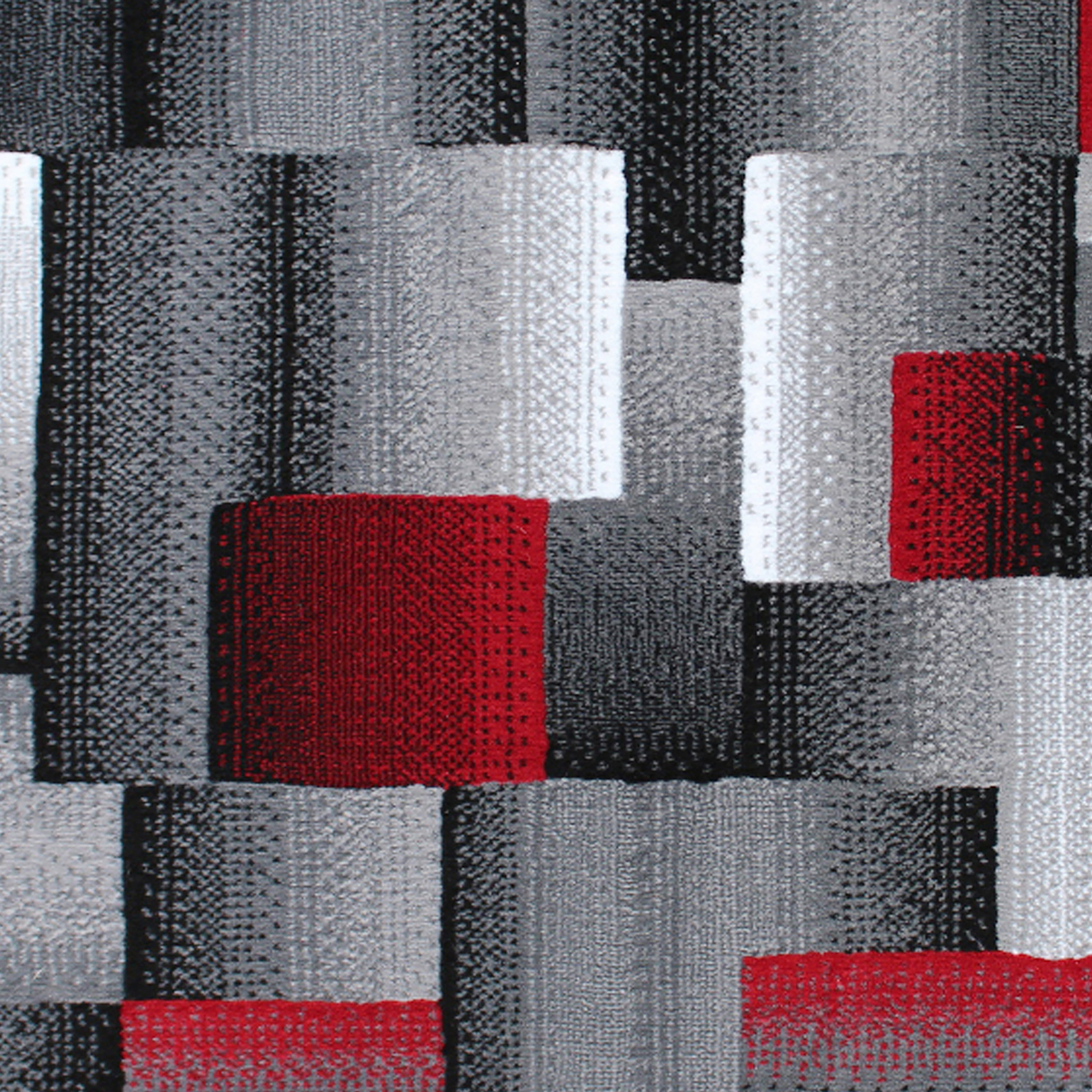 BizChair Modern Contemporary Mat Area Rug, Red Grey Black (2 Feet X 3 Feet) Mat