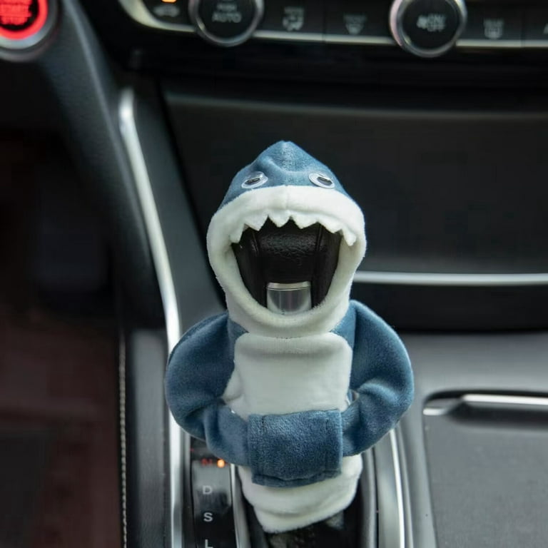 Car Gear Shift Knob Cover Cute Shark Hoodie Shifter Knob Cover