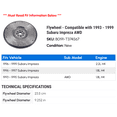 thumbnail image 2 of Flywheel - Compatible with 1993 - 1999 Subaru Impreza AWD 1994 1995 1996 1997 1998, 2 of 2