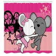 thumbnail image 3 of Ambesonne Kissing Shower Curtain, Mouse Couple and Star Art, 69"Wx70"L, Multicolor, 3 of 5