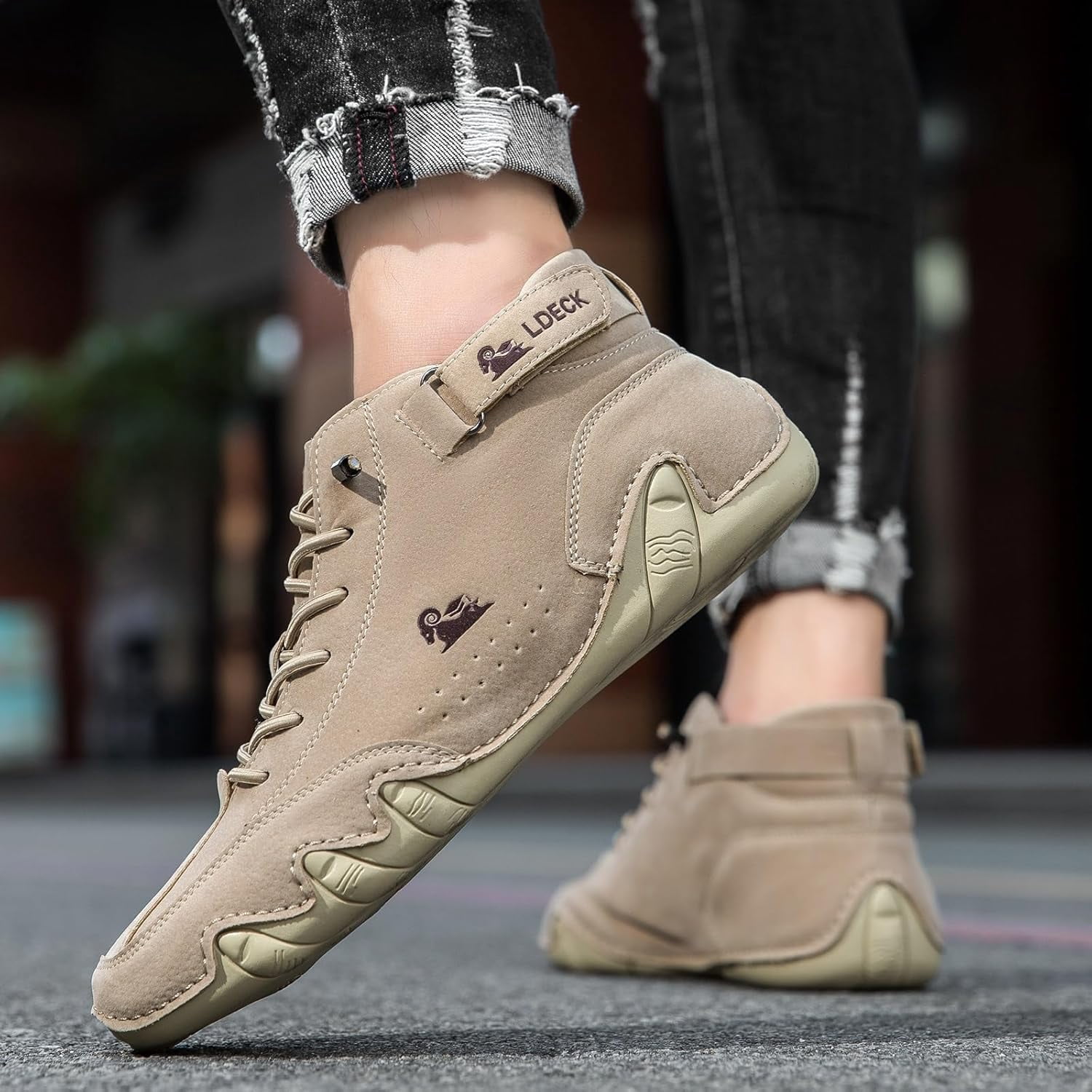 Vogany Shoes Women, Vogldeck - Waterproof and Breathable Orthopedic Shoes, Outdoor Beck Shoes Comfy Lightweight Non-Slip Orthopedic Sneakers Walking Hiking Ankle Boots(Khaki,US 6.5)