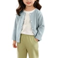 thumbnail image 2 of FRSASU Girls Classic Crew Neck Button Long Sleeve Soft Knit Cardigan Sweater Breathable Stretchy School Outfit Size 6M-4T Blue, 2 of 9