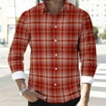 thumbnail image 6 of RongHuan Casual Plaid Shirt for Mens Fall Long Sleeve Button Down Lapel Dress Shirts Lightweight Open Front Shirt Jacket, 6 of 8