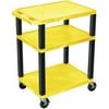 Luxor 34 Inch Tuffy Cart with Yellow Shelves, WT34YE-B