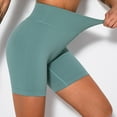 thumbnail image 2 of Women Workout Yoga Shorts Seamless Running Shorts Solid Ribbed Knit Leggings High Waist Biker Shorts Hip Lift Yoga Pants, 2 of 7