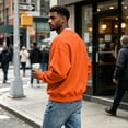 thumbnail image 4 of Men's Solid Color Crewneck Sweatshirt with Ribbed Cuffs and Hem Casual Basic Long Sleeve Top, S-3XL, 4 of 6