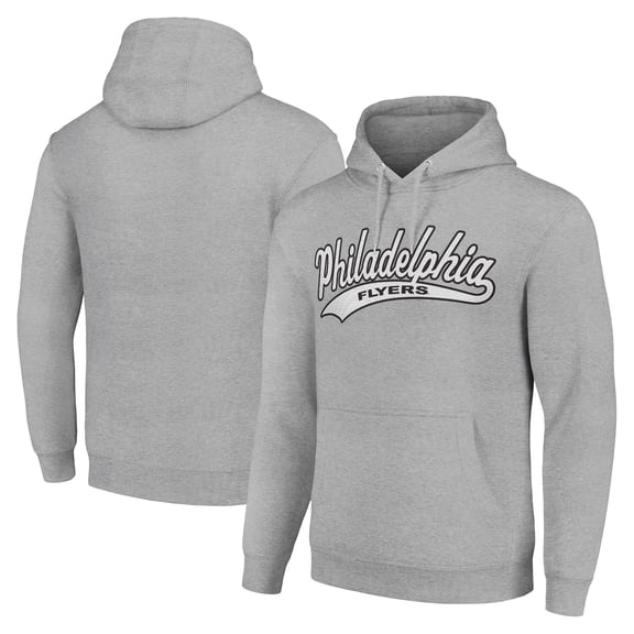 Men's Starter Heather Gray Philadelphia Flyers Tailsweep Fleece Tri-Blend Pullover Hoodie