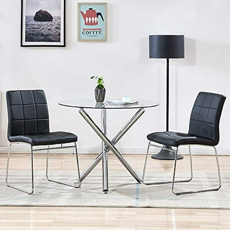 Sicotas 3 Piece Round Dining Table Set Modern Kitchen And Chairs For 2 Person Sicotas 3 Piece Round Dining Table Set, Round Dining Table For 2 Set