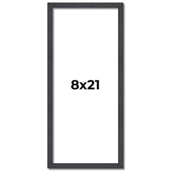 8x21 Frame Brown Picture Frame - Complete Modern Photo Frame Includes UV Acrylic Shatter Guard