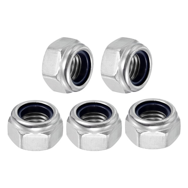5 Pcs Écrous de Verrouillage M14x2mm, Insert en Nylon Inoxydable 316 Autobloquant