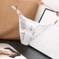 thumbnail image 2 of Panties for Women,Exquisite Underwear Transparent Lace Low Waisted Thong Seamless Elastic Breathable T-Shaped Panties,Womens Underwear,White,One Size, 2 of 3