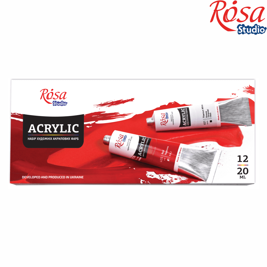 Rosa Studio Acrylic Paint Set 12 colors (0.68 oz each)