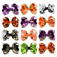 thumbnail image 3 of 3" Hair Bows Clip 12 Pcs Boutique Alligato Halloween Bow Trick or Treat Grosgrain Ribbon Accessories For Girls Baby Toddlers Kids, 3 of 4