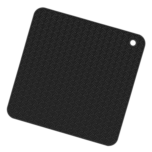 Billuyoard Mantel Individual aislante, mantel de silicona para mesa, alfombrillas para hornear, horno microondas, bandeja para hornear, cojín, Cocina y Comedor Negro cuadrado Billuyoard HA004269-03