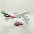thumbnail image 3 of Modelo de avión de simulación de aviación Emirates UAE A380 de 46 cm a escala 1:160 con luces, 3 of 6