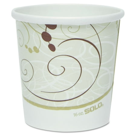 SOLO H4165-J8000 16 oz. Flexstyle Double Poly Paper Containers - Symphony Design (500/Carton)