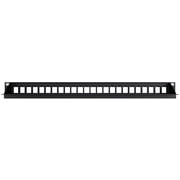 24-Port Modular Patch Panel,1U, Black, Shielded
