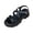 Black 2, variant on Wensltd Women Thick Sole Sandals Round Open Toe Solid Color Summer Wide Width Black Sandals Comfortable Shoes