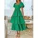 thumbnail image 3 of Vestido midi ZESICA 2025 Summer Boho de manga corta abullonada para mujer, 3 of 9