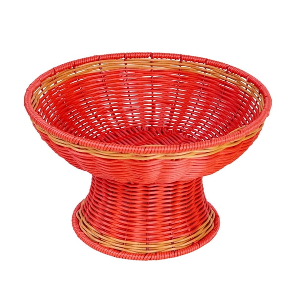 Cesta de frutas, cuenco de pan, centro de mesa, bandeja de frutas decorativa multiusos para rojo
