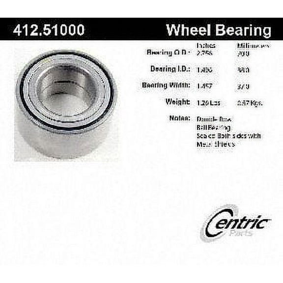Centric 412.51000E Front Wheel Bearing Fits select: 2000-2019 HYUNDAI ACCENT, 2006-2011 KIA RIO