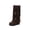 Brown, variant on Brown Women'S Knee High Boots Round Toe Low Heel Beaded Tassel Ethnic Inspired Design For Daily Wear And Casual Outdoor Occasions All Season Wear Size 37