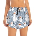 thumbnail image 4 of Lsque Happy Snowmen Snowfall Printed Women's Running Shorts with Liner Pockets,Elastic Quick Dry Workout Athletic Gym Yoga Shorts,Womens High Waist Shorts-XX-Large, 4 of 9