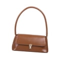 thumbnail image 4 of Bolso de mano de piel sintética para mujer, tipo bandolera, para viaje Marrón, 4 of 9