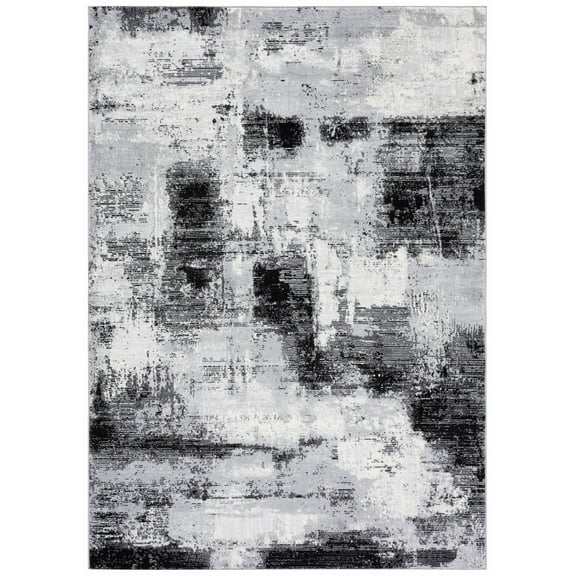SAFAVIEH Jasper Oralee Abstract Overdyed Area Rug, Black/Ivory, 8' x 10'