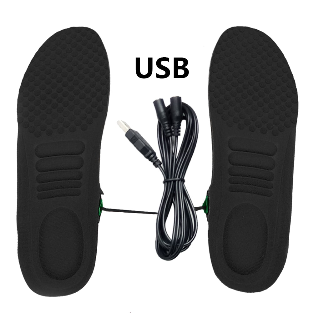 Electric Heating Insoles Heated Foot Pads USB Rechargeable Thermal 