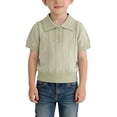 thumbnail image 6 of GiLiling Kids Collared Knit Shirt - Short Sleeve Solid Color Lightweight Sweater Polo Top for Boys Girls Summer Wear (Light Green, 8-9 Years), 6 of 6