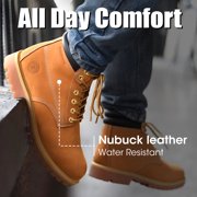 Jacata Work Boots for Men Soft Toe Non Slip Leather Construction Boots (Wheat Size 10)