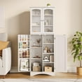 thumbnail image 6 of 64"H Pantry Cabinet, Asofer Kitchen Storage with Glass Door, Freestanding Cabinet for Dining Room, White, 6 of 8