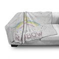 thumbnail image 3 of Saying Soft Flannel Fleece Throw Blanket, Sleep on a Rainbow Phrase Curled up Cat Sleeping on a Soft Color Rainbow Stripes, Cozy Plush for Indoor and Outdoor Use, 70" x 90", Multicolor, by Ambesonne, 3 of 6
