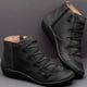 thumbnail image 4 of Zapatillas de deporte casuales para mujer zapatos de plataforma de cuero PU multifunción para otoño invierno, 4 of 6