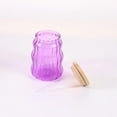 thumbnail image 3 of Mainstays Gobelet En Verre Nervuré Violet Avec Paille – 532 ml, 3 of 5