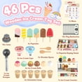 thumbnail image 2 of Set de juguetes para helados Peccera, 46 piezas, juego de madera con dinero, 2 of 7