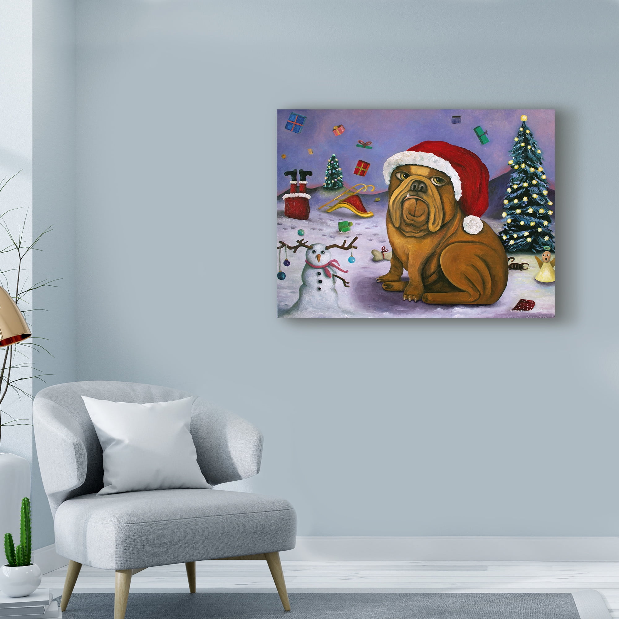 Trademark Fine Art 'Christmas Crash' Canvas Art by Leah Saulnier