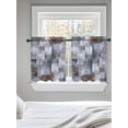 thumbnail image 5 of Grey Blue Brown Tier Curtains 36 Inch Length,Sheer Curtains for Bedroom Living Room Window Abstract Gradient Color Blocks Geometric Small Half Window Kitchen Curtains & Drapes 27.5"x36" 2 Panels, 5 of 6