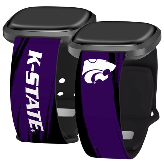 Kansas State HD Paint Stripe Unisex Watch Band for FitBit Versa 3 & Sense (Long)