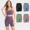 thumbnail image 1 of Pantalones cortos de yoga para mujer Cintura alta Control de barriga Bolsillo trasero Elástico, 1 of 8