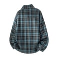 thumbnail image 3 of Gamivast Plaid Shirts for Men-Oversized Long Sleeve Button Down Shirt with Pockets Fall Collared Flannel Shirts Fall Jackets Blue XL, 3 of 7