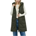 thumbnail image 6 of jsaierl Women's Hooded Long Down Vest Full-Zip Sleeveless Puffer Vest Fashionable Coats Jacket, 6 of 10