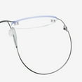 thumbnail image 4 of Black Oversized Round Lightweight Screw-Free Reading Glasses 1.00 Titanium Alloy Anti-Blue Light Rimless Readers +1.00 Strength, 4 of 5